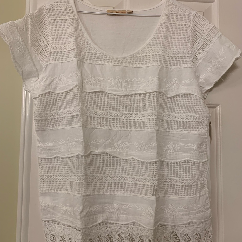White lace and cotton top